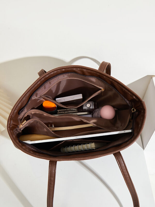 3U6A0453 Soft Leather Commuter Tote Bag for Daily Use